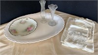 Table linens, serving tray, misc
