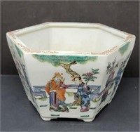 Vintage Chinese hand painted planter approx