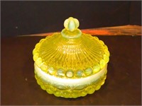 Vaseline and Opalescent Powder Dish