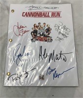 "Cannonball Run" script with autographs