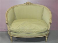 White French Shell Carved Settee