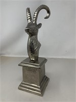 Polished metal Nubian Ibex sculpture