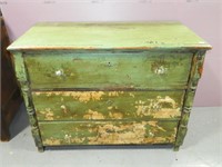 Three Drawer Early Green Chest