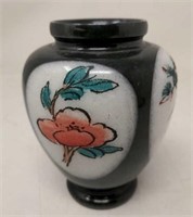 Marble carved hand painted Asian vase