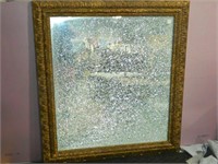 Cracked Ice Mirror in Gold Frame