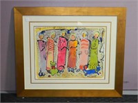 Artist Signed Watercolor of People