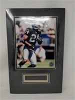 Raiders football player signed plaque and picture
