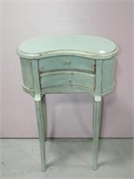 Painted Two Drawer Kidney Side Table