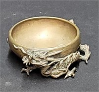 Vintage bronze dragon bowl, 5"diameter