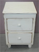 White Two Drawer Nightstand