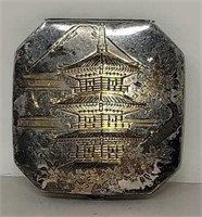 950 silver Asian pagoda compact box total weight