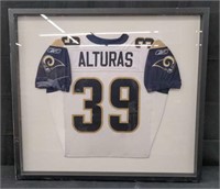 Framed LA Rams football jersey number 39 ALTURAS