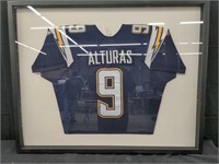 Framed Chargers football jersey number 9 ALTURAS