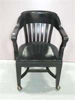 Black Wood Rolling Office Chair
