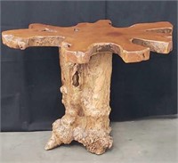 Vintage custom-made hand rubbed redwood table 2