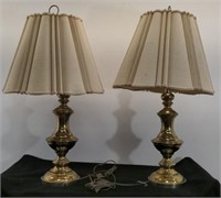 Pair of vintage bass table lamps approx 8" x 8" x