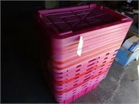 (10) Poly Storage Commercial Totes w/Lids