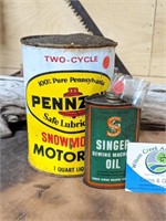 Two Cans of Oil Pennzoil Motor Oil (full) and