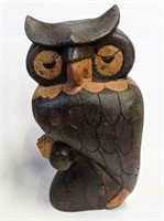 Hand Carved Wood Owl Artisan Made, WJ