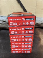 Lot of 5 Boxes Federal .223 Rem Ammunition