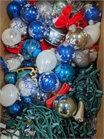 Large Lot of Blue & White Christmas Lights,