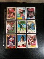 (9) Mint Pete Rose Cards From The Early 1980's