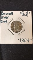1964 Silver Roosevelt Dime ‘proof’