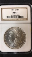 1884 O Graded MS63 Morgan Dollar