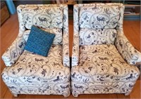 Pair of Arm Chairs w/ Animal Pattern