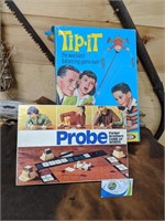 Two Vintage Board Games - Tip It and Probe