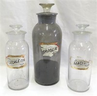Apothecary jars-3 items H 10 -13"