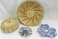 Papago Indian Plate and Basket  Arabia Finland