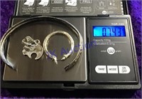 Sterling silver bracelet & 2 scrap