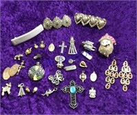 24 charms & 3 hair clips & more