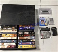 VHS Tapes and Case with other Electronics