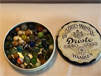 TIN OF OLD MARBLES