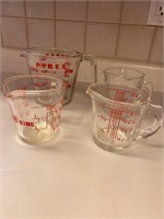 PYREX AND FIRE KING MEASURING CUPS