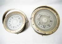 Two Antique Bronze Ship's compasses