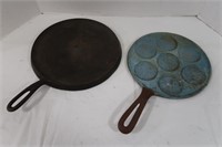 2 Cast Iron Pans(1 WagnerWare)
