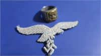 World War II German Patch &Death's Head Ring