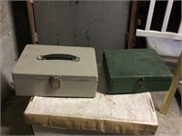 METAL BOX AND A WOODEN BOX