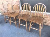 Set of (4) Dining Chairs Solid Wood 23in High Seat