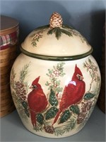 Pacific Rim Hand Painted Cardinal Cookie Jar