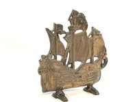 Vintage Solid Brass Galleon Ship Statue