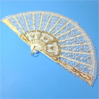 Vintage Large Hand Lace Fan