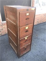 Antique 4 Drawer Wooden File Cabinet NICE!
