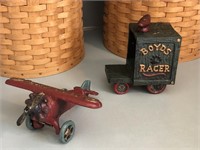 Boyds Flyer and Racer Cast Iron Airplane & Derby