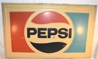 LARGE VINTAGE PEPSI SIGN !  31X 49"