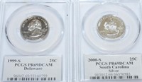 2-GRADED US STATE QUARTERS ! -OAK-1