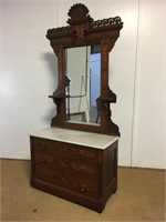 Antique American Furniture Eastlake Marble Dresser